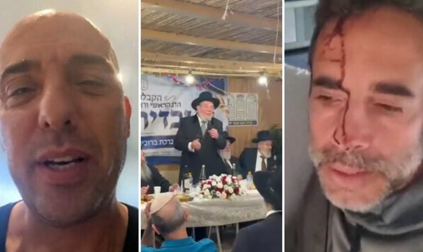 Tzvika Manes; o rabino-chefe de Israel, Kalman Ber; e Assaf Rajuan. (Capturas de tela: Channel 12; Israel National News; X)