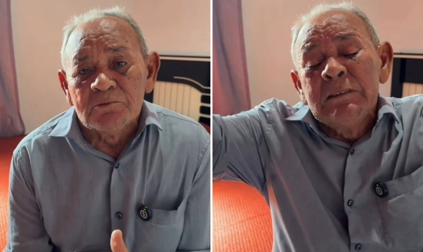 Irmão Pedro se emocionou ao contar seu testemunho. (Foto: Reprodução/Instagram/Daniely Aparecida Oliveira Firmino)