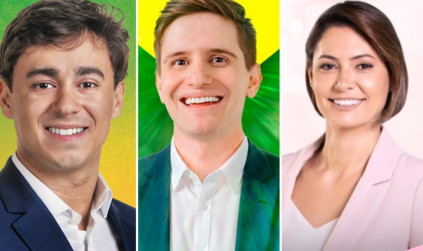 Nikolas Ferreira, Lucas Pavanato e Michelle Bolsonaro estão entre os nomes de destaque nas eleições de 2026. (Fotos: Instagram/Nikolas Ferreira, Lucas Pavanato e PL Mulher Nacional)