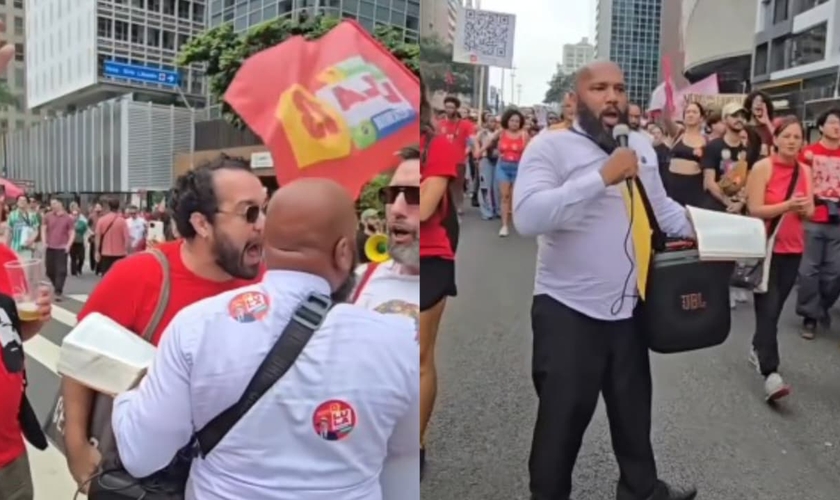 O evangelista Adenilson Brito foi hostilizado por manifestantes. (Foto: Reprodução/Instagram/pre.gador_).