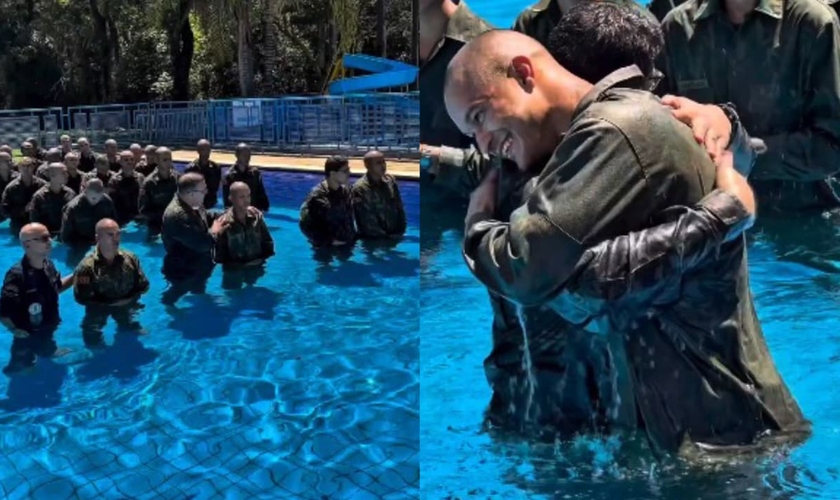 Os Aprendizes-Fuzileiros Navais da Marinha foram batizados por capelães. (Foto: Reprodução/Instagram/prclaudiobritto).