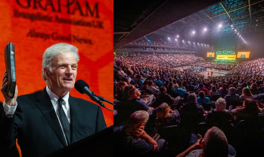 Uma multidão se reuniu para ouvir o Evangelho em uma arena de Manchester. (Foto: Instagram/bgea).