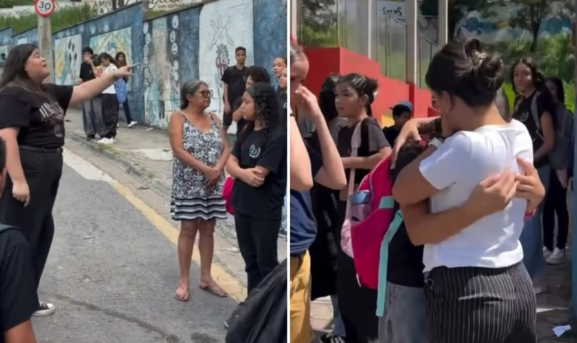 Ana Flavia Lima em frente à escola. (Foto: Reprodução/Instagram/Ana Flavia Lima)