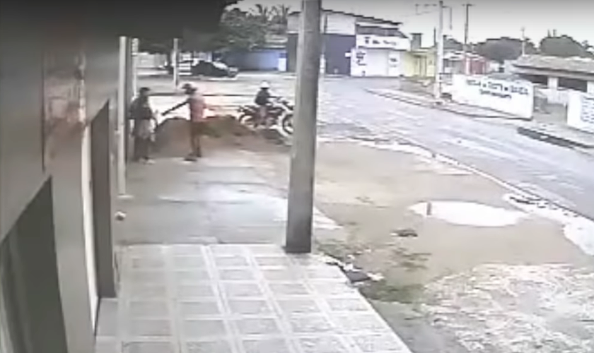 Os assaltos têm sido frequentes no bairro Jardins, em São Gonçalo do Amarante, na Região Metropolitana de Natal. (Foto: Câmeras de Vigilância/TV Ponta Negra)