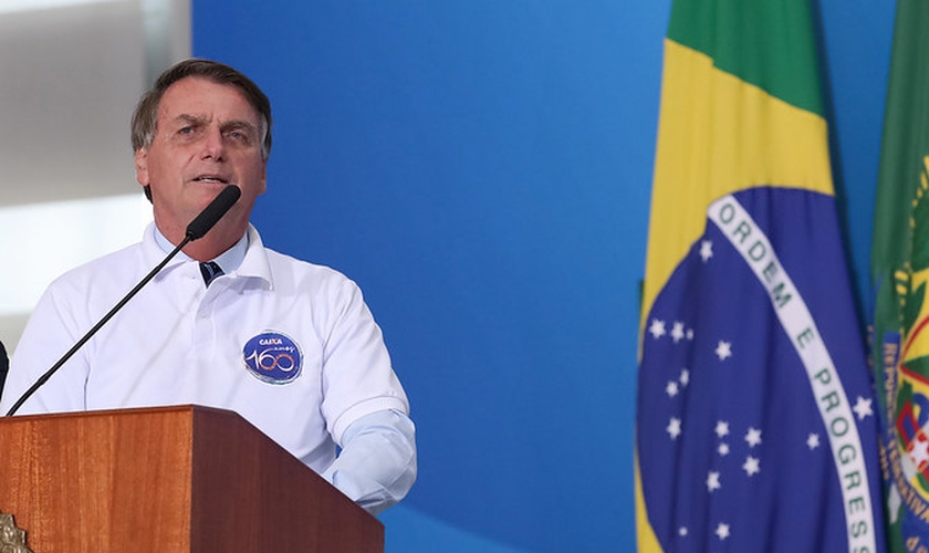 Presidente Jair Bolsonaro durante cerimônia de 160 anos da Caixa Econômica. (Foto: Marcos Corrêa/PR)