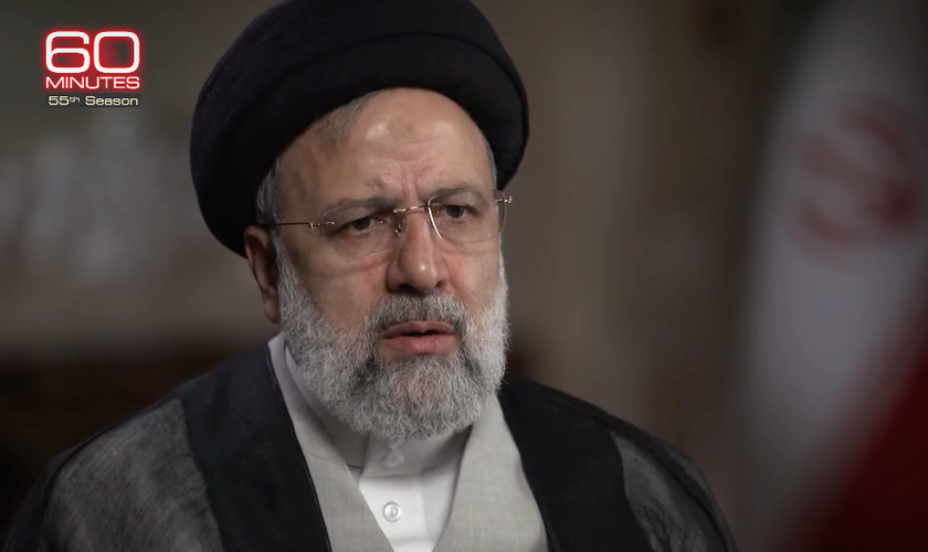 Presidente do Irã, Ebrahim Raisi. (Foto: Captura de tela/YouTube/60 Minutes)