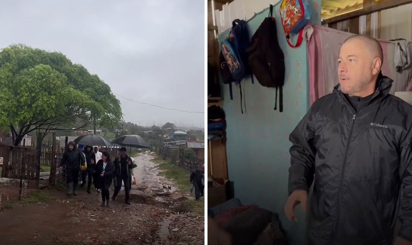 Igreja leva doações nas casas das famílias afetadas no RS. (Foto: Instagram/Pastor Joel Engel)