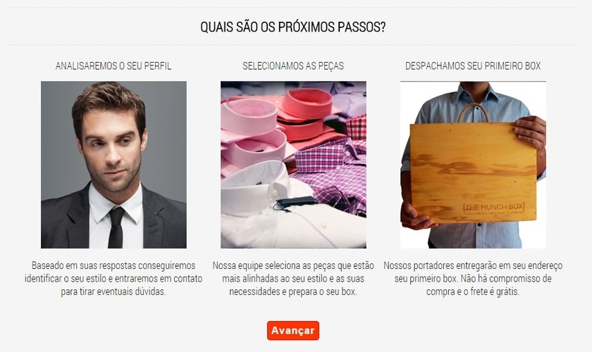 serviço delivery de roupas masculinas