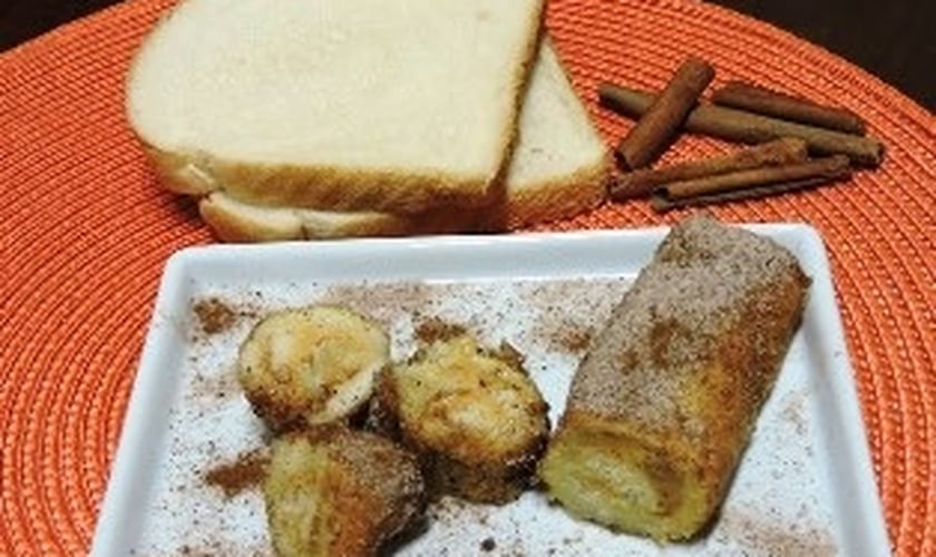 Rolinhos de pão com doce de leite e canela