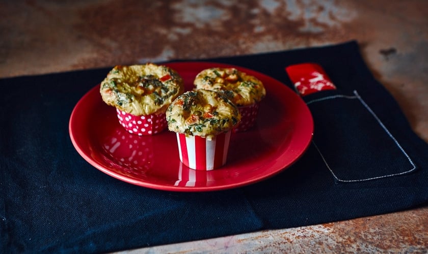 Muffim salgado de tapioca com legumes. (Foto: Divulgação)