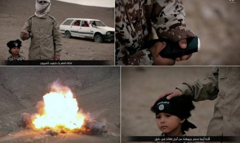 Vídeo mostra jihadi junior detonando carro com três prisioneiros do Estado Islâmico. (Foto: Reprodução)