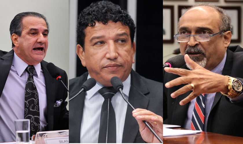 Entre os que apoiam as manifestações deste domingo, estão o Pastor Silas Malafaia, o Senador Magno Malta e o deputado e Ap. Ezequiel Teixeira (Imagem: edição / Guiame)