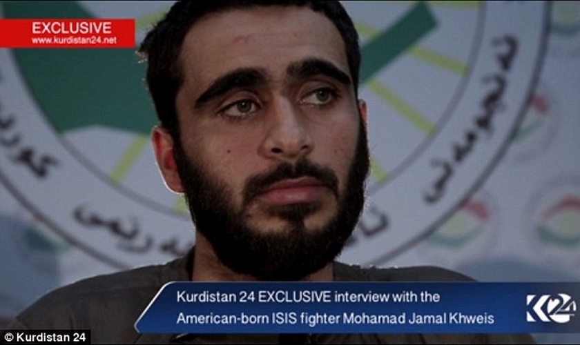 Mohamad Jamal Khweis é um cidadão norte-americano, tem 26 anos de idade e se rendeu às forças curdas, depois de se arrepender de ter se juntado ao Estado Islâmico, em Mosul. (Imagem: Fox News / Reprodução)