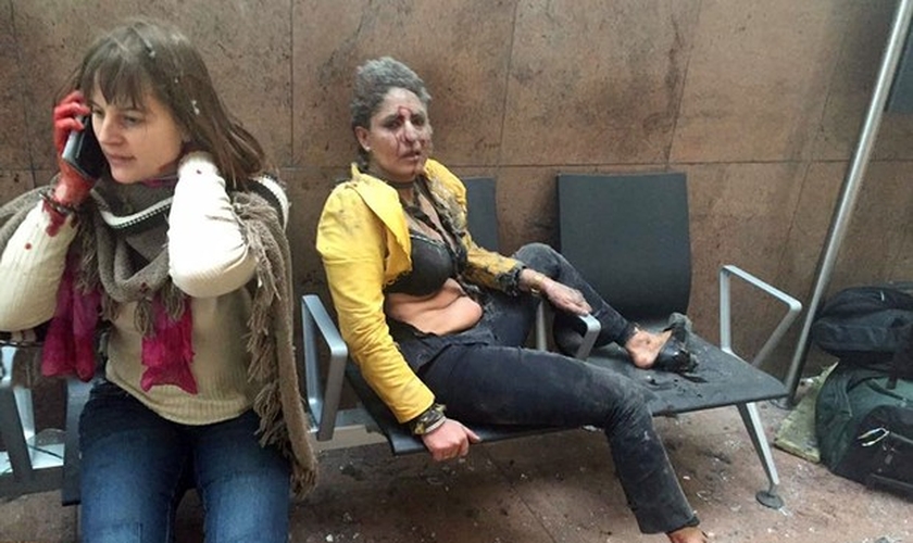 Explosões no aeroporto de Bruxelas deixaram dezenas de mortos e feridos. (Foto: Ketevan Kardava/ Georgian Public Broadcaster/AP)