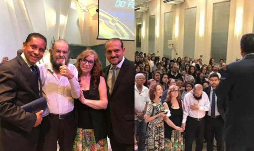 Zé do Caixão participou de um culto na Igreja Adventista do Sétimo Dia Central Paulistana. (Foto: Extra)
