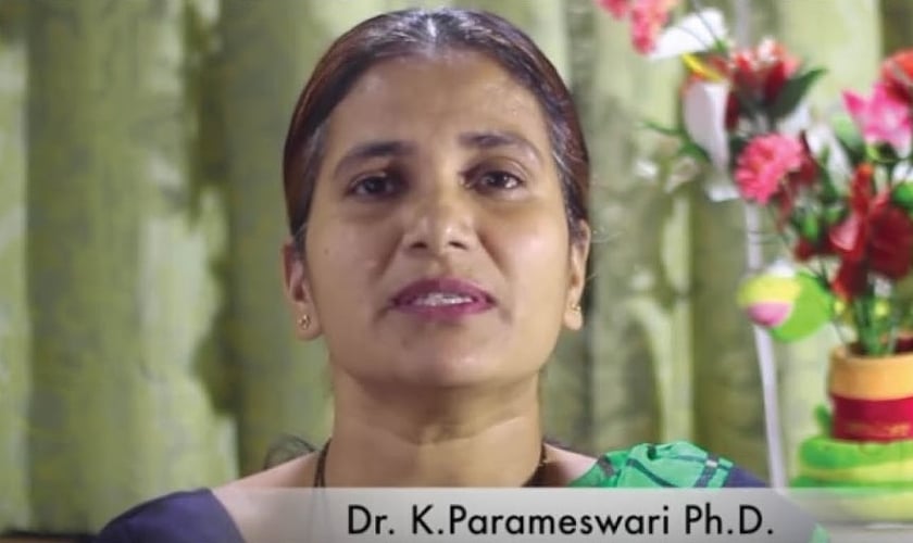 K. Parameswari é indiana e atualmente é Ph.D em Química. (Imagem: GospelTruth)