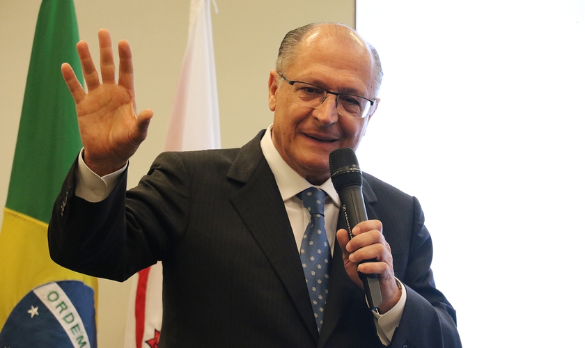 O governador falou a pastores e líderes nesta quinta-feira, na Zona Norte de São Paulo. (Foto: Guiame/Marcos Paulo Correa)