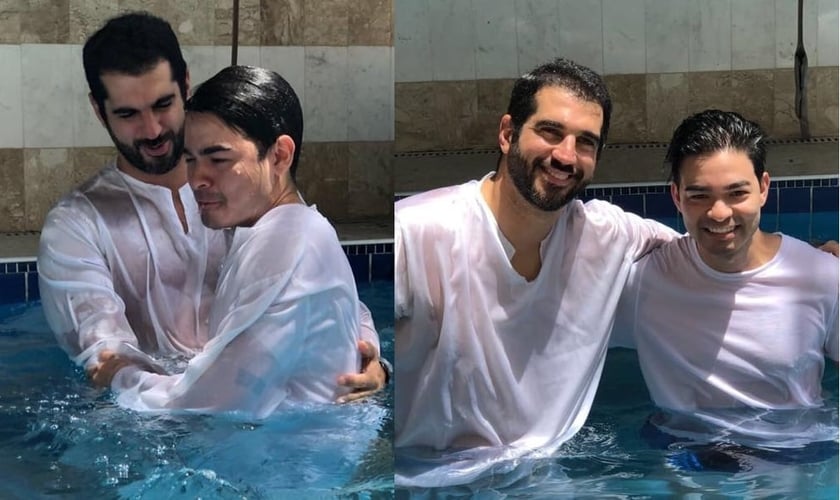 Yudi postou fotos de seu batismo nas redes sociais. (Imagens: Facebook)