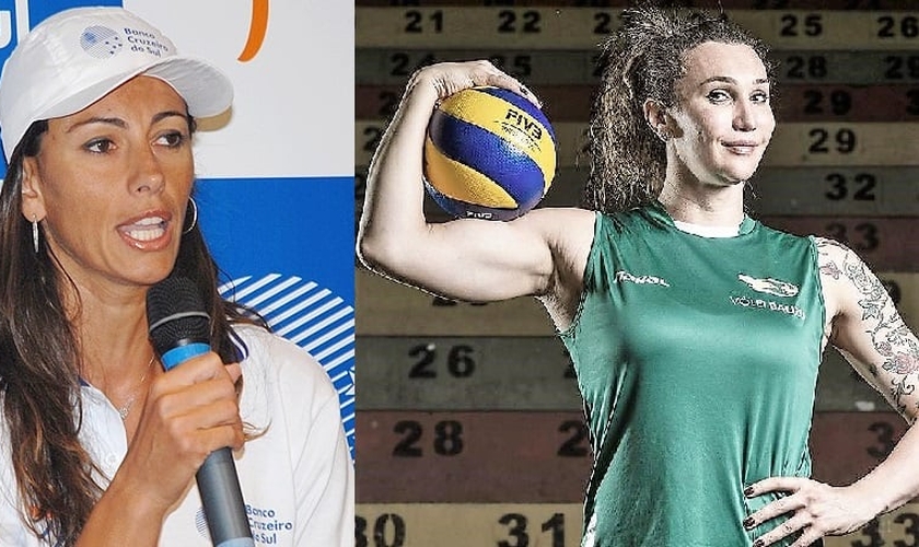 Ana Paula (esquerda) criticou a aceitação de Tifanny (direita), que é transexual, em um time feminino de vôlei. (Imagem: Guiame - Edição)