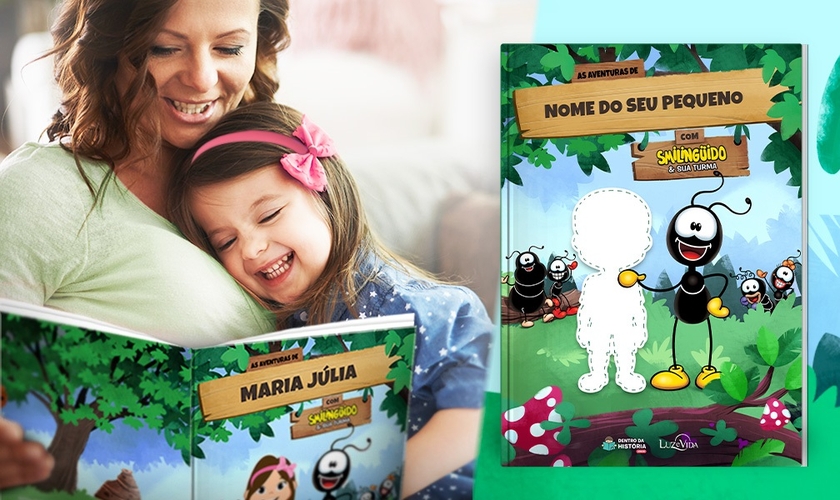 Além de existir no ambiente virtual, o livro pode ser comprado e enviado impresso para a casa de cada criança. (Foto: Divulgação).