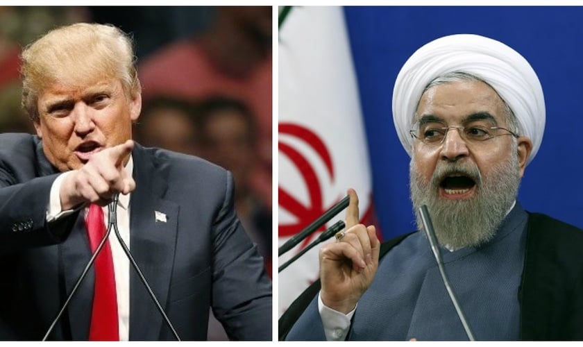 Presidente dos EUA, Donal Trump (esquerda) e presidente do Irã, Hassan Rouhani (direita). (Imagem: Inquirer News)