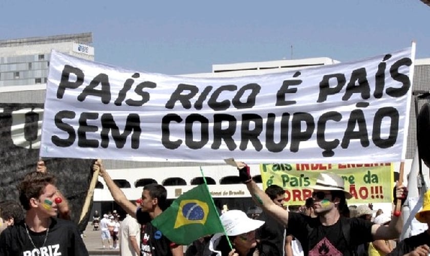 Protsto contra a corrupção. (Foto: Getty)