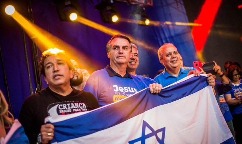 O candidato à Presidência Jair Bolsonaro (PSL) na 26° Marcha para Jesus em São Paulo. (Foto: Alexssandro Loyola)