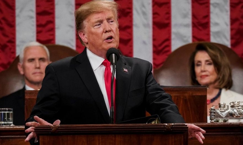 Trump faz o seu discurso do Estado da União de 2019. (Foto: Fox News)