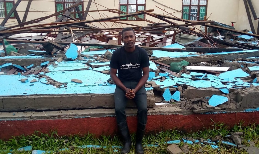 Centro de apoio da Missão Mãos Estendidas em Beira, Moçambique, foi completamente destruÃdo. (Foto: MME/Guiame)