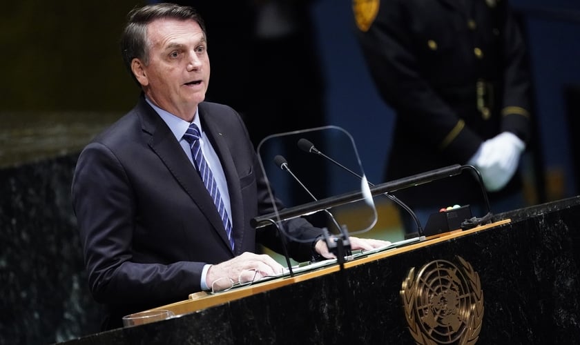 Jair Bolsonaro, presidente do Brasil, diz à Assembléia Geral da ONU que a floresta amazônica é território soberano (Foto: Carlo Allegri/Reuters)