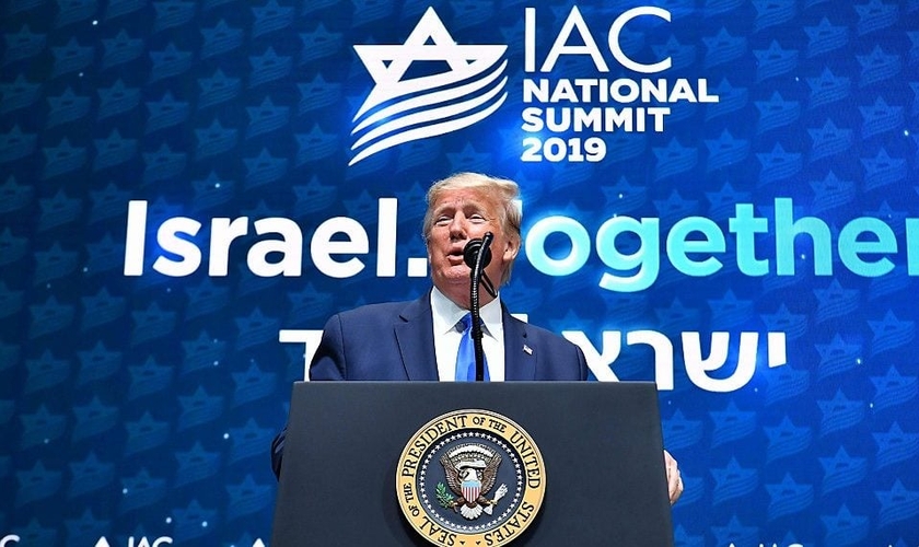 Trump participou do encontro com o Conselho Americano de Israel, em Hollywood. (Foto: Israel Hayom)