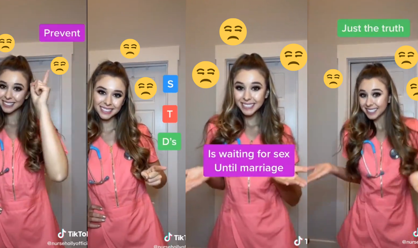 Holly gravou o vídeo e postou na rede social 'TikTok'. (Imagem: Reprodução)