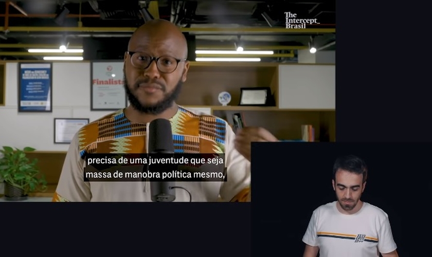 Vídeo publicado pelo Intercept Brasil teve resposta de Henrique Krigner, membro da liderança do The Send Brasil. (Imagem: Youtube / Reprodução)