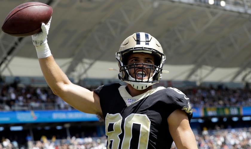 Austin Carr, que atuava na posição de wide receiver, em 2019. (Foto: AP Photo/Gregory Bull)