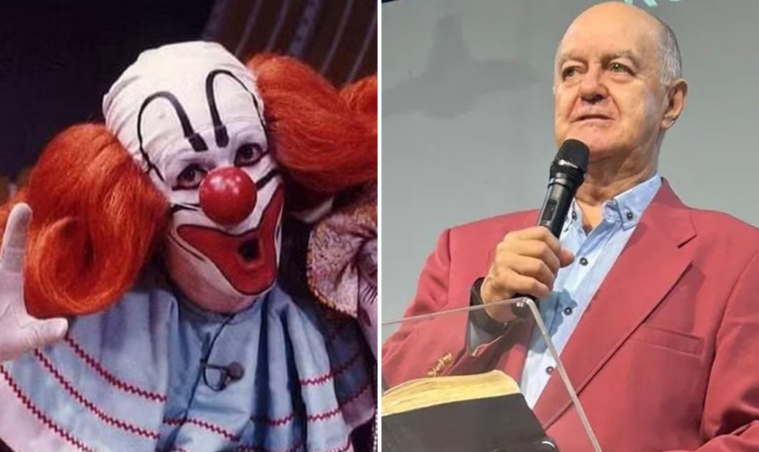 Wanderley Tribeck interpretando o palhaço Bozo, e pregando. (Foto: Instagram/Wanderley Tribeck)