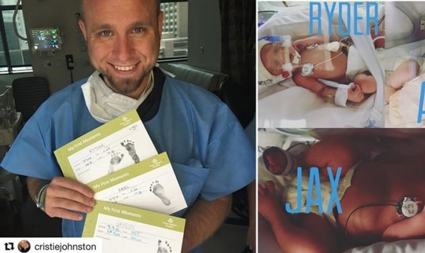 Jeremiah Johnson é pastor, pesquisador e agora testemunha mais uma vez o milagre em sua família, com o nascimento de trigêmeos. (Imagem: Instagram)