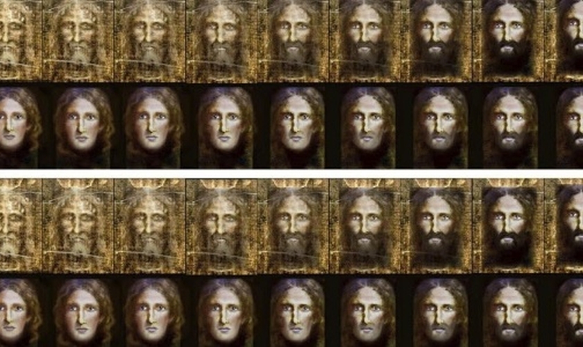 Imagem divulgada pela polícia da Itália mostra a "reconstrução" do rosto de Jesus Cristo quando criança, feita a partir do Santo Sudário