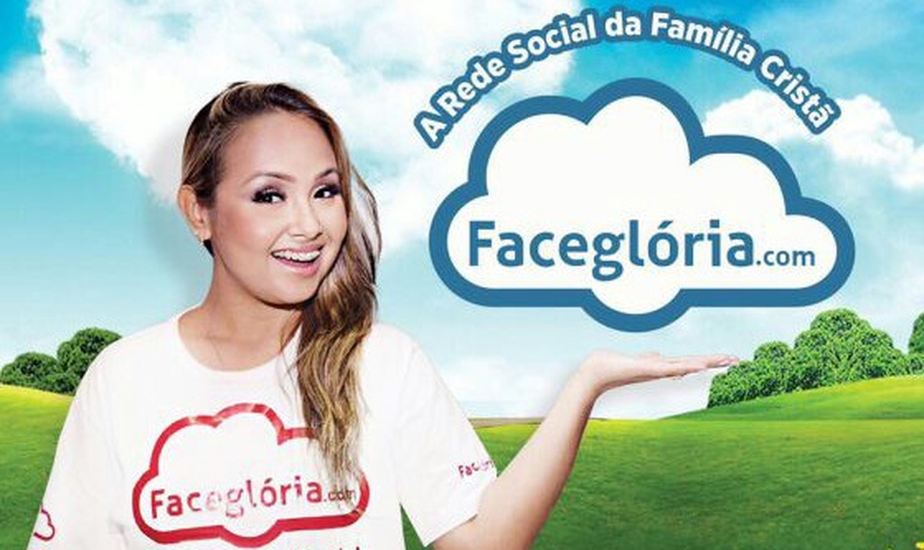 Bruna Karla em anúncio da rede social Faceglória. (Divulgação)