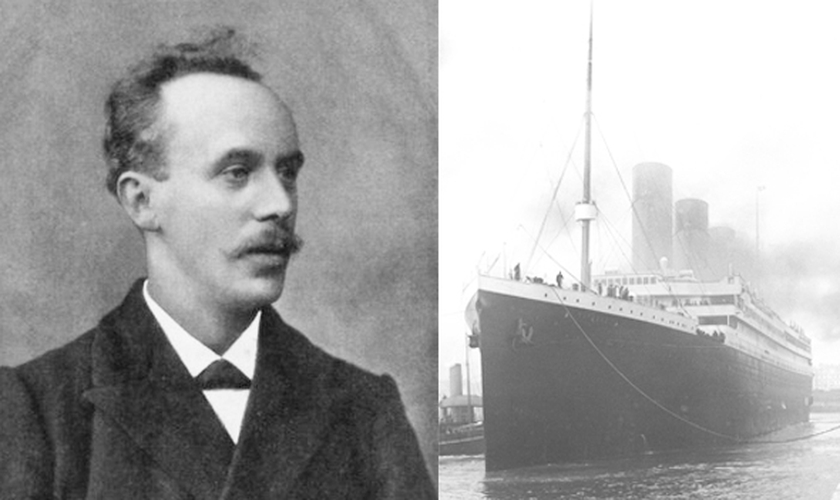 Pastor John Harper e o Titanic no porto de Southampton, na costa sul do Reino Unido, em 10 de abril de 1912. (Foto: Wikipedia)