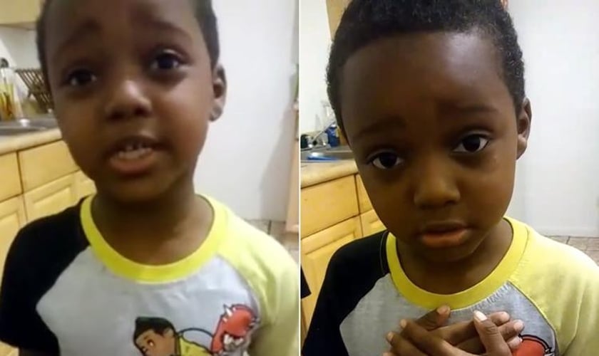 Em vídeo, o pequeno Jeffrey implorou para as pessoas não serem violentas. (Foto: Reprodução/Facebook)