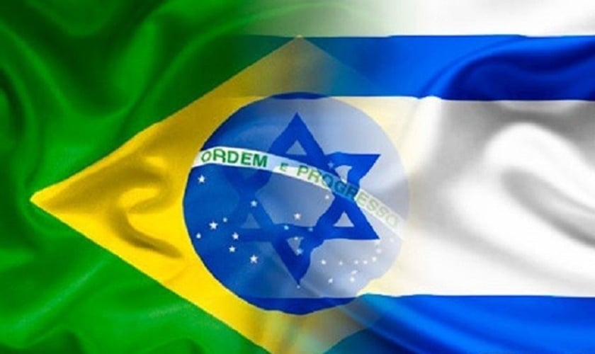Bandeira do Brasil e Israel. (Imagem ilustrativa)