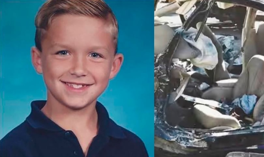 Landon Whitley, aos 8 anos, sofreu um acidente junto com seus pais quando voltavam da igreja. (Foto: Arquivo Pessoal)