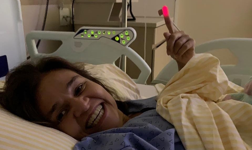 Cláudia Rodrigues durante sua hospitalização, em São Paulo. (Foto: Reprodução/Instagram)