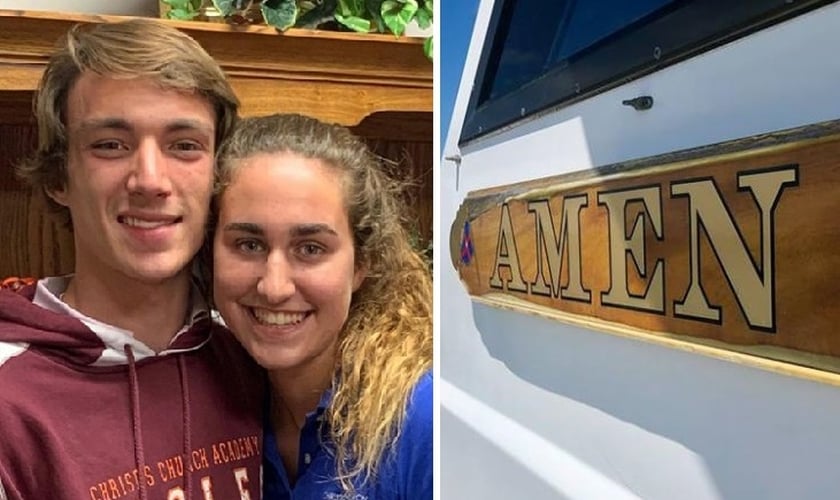Tyler Smith e Heather Brown, de 17 anos, ficaram presos no mar por quase duas horas quando pediram ajuda a Deus. (Foto: Reprodução/WJAX/Eric Wagner)