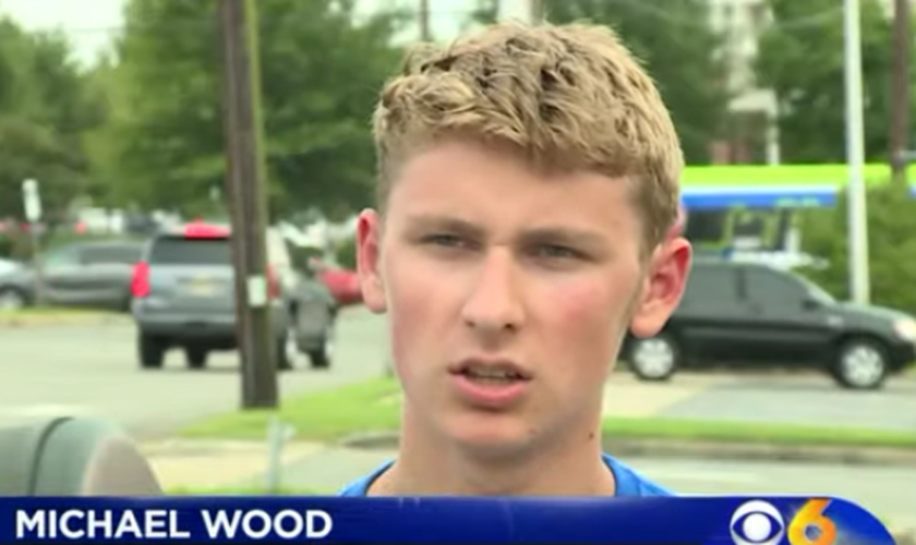 : Michael Wood, em entrevista sobre o salvamento do menino que estava se afogando. (Foto: Reprodução/CBS 6 News)