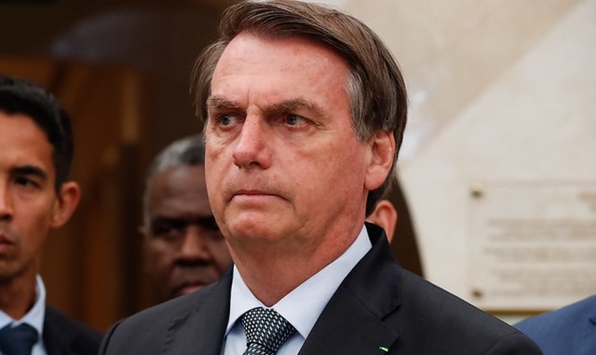 Presidente da República, Jair Bolsonaro durante visita ao Templo de Salomão. (Foto: Alan Santos/PR)