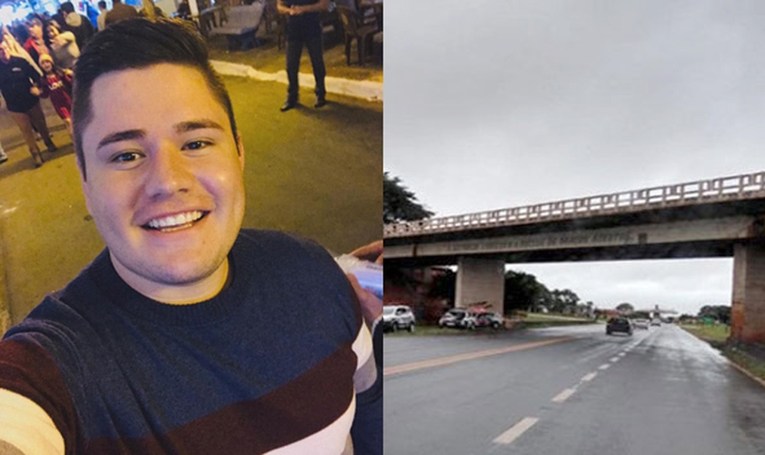 Paulo Costa passava de carro pela rodovia quando notou uma mulher na beirada do pontilhão. (Foto: Reprodução/Facebook)
