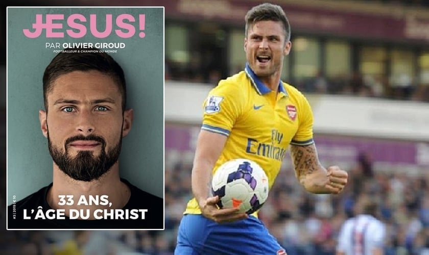 Olivier Giroud é capa da revista francesa ‘Jesus’ de setembro. (Foto: Reprodução/Instagram)