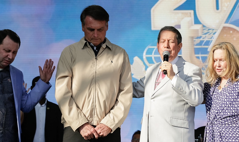 Presidente da República Jair Bolsonaro participa da Cerimônia de Celebração de 40 anos da Igreja Internacional da Graça de Deus. (Foto: Carolina Antunes/PR)