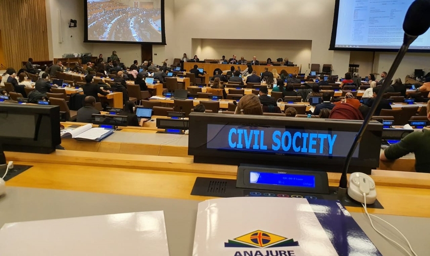 ANAJURE na Sessão Anual do Comitê da Organização das Nações Unidas (ONU) sobre ONGs em janeiro de 2020. (Foto: Assessoria de imprensa da ANAJURE)